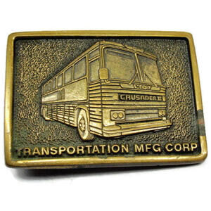 MC-9 Crusader II Transportation MFG Corp Solid Brass Rare Vintage Belt Buckle